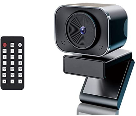 HSQMA Webcam 2K HD, Webcam 4K con Telecomando, Autofocus USB 360° Rotating Streaming Webcam con,Microfono con Riduzione del Rumore, per Videochiamate, Studi, Registrazione E Giochi