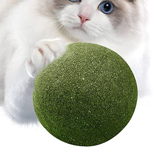 Tioheam Große Katzenminze-Kugeln | 10 cm Katze Minzkugel Katzenminze Spielzeug - Super großer, gesunder, natürlicher, leckbarer, selbstentlastender Katzenminzenball für Katzenleckereien im Innen