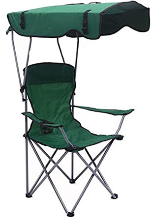 Klappbarer Campingstuhl Campingstuhl Mit Schattendachstuhl, Klappliege, Verstellbarer Outdoor-Strand, Leichter Sonnenschirm, Klappstühle Reisestuhl Faltstuhl Anglerstuhl ( Color : Grün , Size : 50*50*