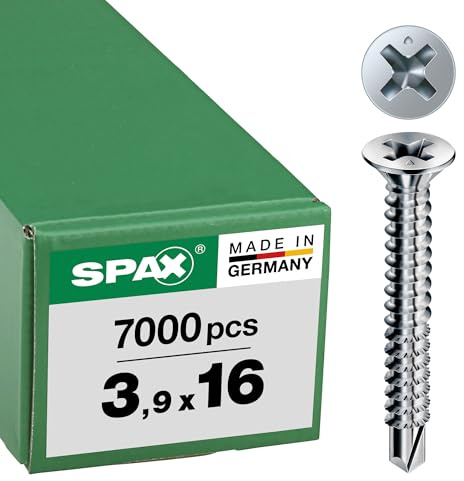 FEX-A, 3,9 x 16 mm, 7000 Stück, Grobgewinde, Senkkopf, Kreuzschlitz H2, Bohrspitze, WIROX - 1401470390165