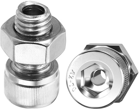 PATIKIL M14x25mm Hexagonal Tapón Tornillo, 2 Juego Cilíndrico Hueco Perno Tuerca Kit Lámpara Roscado Tornillos Pasante Agujero Sujetadores, 304 Inoxidable Acero