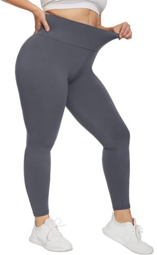 HIPOWER Leggings Damen High Waist Große Größen Plus Size | Blickdicht Lang Bauchweg Plus Size Sporthose Elastische Yoga Pants Laufhose