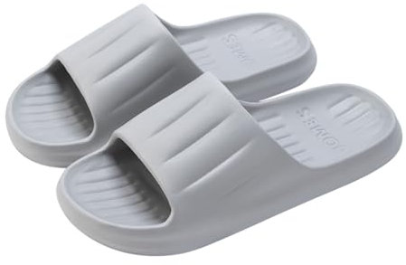 Cliont Badelatschen Herren Damen Schlappen Wolke rutschfeste Hausschuhe Sommer Badeschlappen Indoor Grau 39/40 EU