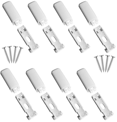 8Kit 16 Stück Plissee Ersatzteile klemmträger, Spannschuhe für verspannte Plissees, für Klebeträger und Stick & Fix Front Klebeplatten（Beige）