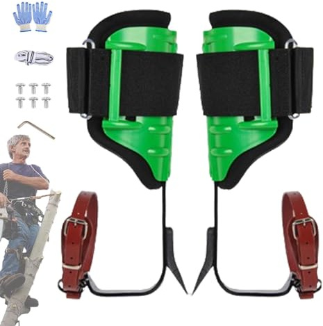 Kletterausrüstung – mit Baumspitzen, Spitzen für Kletterbäume | robuste und ergonomische Klettersporen – Professionelles Set zum Klettern an Bäumen,