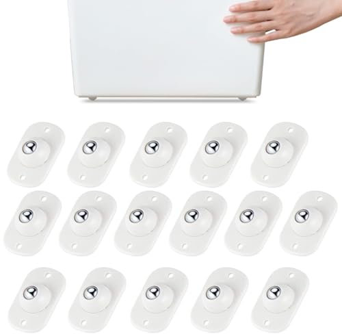 Minirruedas autoadhesivas para utensilios de cocina, ruedas universales giratorias de 360°, ruedas adhesivas para bricolaje, cubo de basura, caja de almacenamiento, pequeños aparatos (16, blanco)