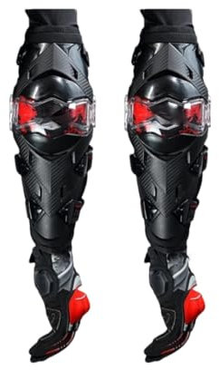 Ellenbogenschoner Motocross Schutz Motorrad Offroad Knieschoner Knieschoner Schutz Dirt Bike Brace Protector E09-Schwarz Rot Einheitsgröße