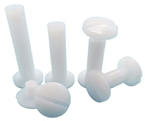 oavhvchg 20 pièces 5.5mm * Longueur 5-30mm Nylon Blanc Livre vis Plastique Compte Livre vis mâle Femelle amarrage écrou Reliure Snap Rivet vis(15mm)