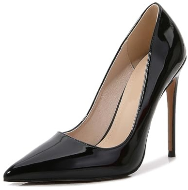 Escarpins à Talons Hauts fermés à Bout Pointu pour Femmes, Chaussures de Mariage à Talons Aiguilles de 4,72 Pouces, Chaussures de Demoiselle d'honneur de mariée de Grande Taille