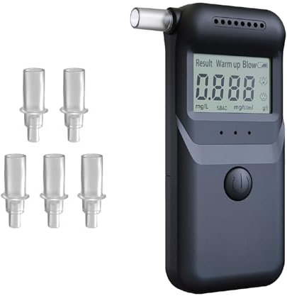MULIN Etilometro Portatile Certificato, Alcol Test Digitale con Display LCD, Alta Precisione, Professionale e Personale, Perfetto per Uso Domestico e Feste, Risultati in pochi Secondi