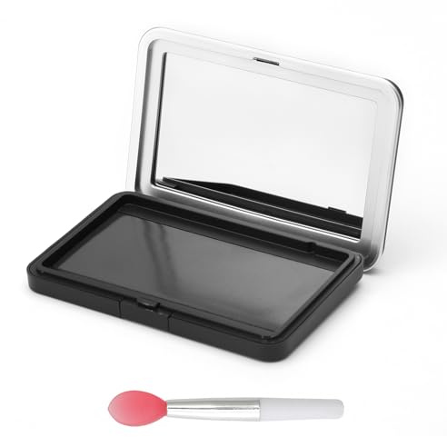 UOCAI Tavolozza magnetica vuota per make-up, palette magnetica per ombretto, rossetto, blush, polvere, con pennello per labbra, nero, unisex