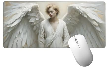 Ángel Alfombrilla Ratón XXL 1400x600 mm, Alfombrilla Escritorio Mouse Pad de Goma Antideslizante, ala Mouse Pad Grande Gaming, Alfombrilla Antideslizante, Desk Mat para Jugadores, PC, Oficina H-916
