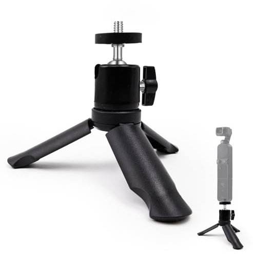 Mini Travel Tripod for DJI Osmo Pocket 3 & 2, 1/4-20 Threaded Foldable Tabletop Stand with 360° Tripod Head, Compatible with Osmo Pocket 3 & 2, Cameras & Smartphones