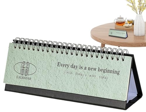 Ruhnjyg Calendario de escritorio 2026, bloques grandes a rayas de papel grueso, calendario de escritorio pequeño 2026, para planificar el hogar, oficina, aula, dormitorio, trabajo, estudio, Navidad