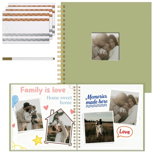 Vienrose Scrapbook-Fotoalbum 25,5x25,5 cm, Leinen, 20 Blatt, 40 Seiten