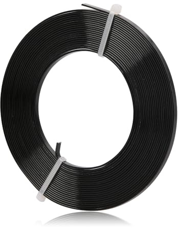 5m Aluminium Flachdraht, 3 x 1 mm weicher und flexibler Alu Flachdraht zum Basteln, für Schmuckherstellung, Modellieren, Steine fassen und DIY-Projekte(Schwarz)