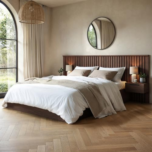 Solace+Co - Taylor Hotel Ottoman Bed, Double, with Side Tables (Walnut) | Heavy Duty, Spacious Underbed Storage, Slatted Headboard, Elegant and Luxurious with Scandi-Inspired Design
