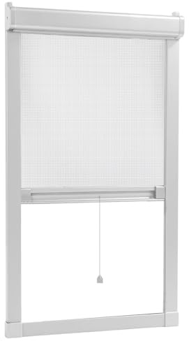 APMOE sur Mesure Moustiquaire Enroulable Fenetre, Coulissante de Haut en Bas Store Moustiquaire Fenetre, sans Perçage Extensible Moustiquaire de Fenêtre, Invisible Mosquito Net(Blanc)