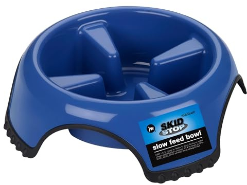 JW Pet Company SkidStop Slow Feed Dog Bowl, Jumbo (Colors Vary)