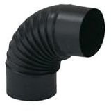 Gomito smaltato Ala 90^ 8 nero opaco (Pz 12) [ALA]