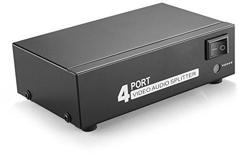 TNP AV Splitter 1 In 4 Out 3 RCA Composite Video L/R Audio Splitter Amplifier Distribution Split Box for Cable Box DVD DVR Analog TV