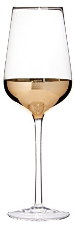 Premier Housewares Horizon Wine Glasses, Gold, 8 x 8 x 26 cm, Set of 4