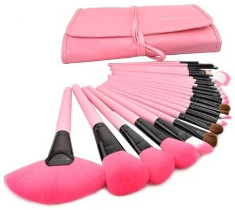 XLKJ Set di 24 pezzi Pennelli Cosmetici,Pennelli Make Up Eyeshadow Lip Pennelli Trucco(Rosa)