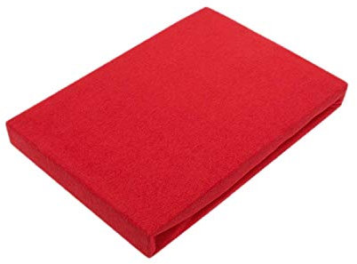 EXKLUSIV HEIMTEXTIL Jersey Spannbettlaken für Wasserbetten Rundumgummizug 200 x 220 cm Rot