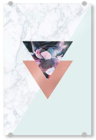 artboxONE Acrylglasbild 150x100 cm Floral Rose Gold Marble Geometric - Bild Rose Gold Blumen Contemporary