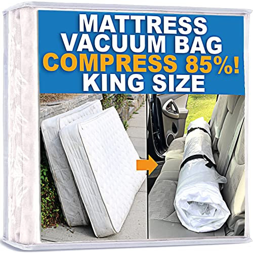 Homie Mattress Vacuum Bag, Sealable Bag for Memory Foam or Inner Spring Mattresses, Compression and Storage for Moving and Returns (King)