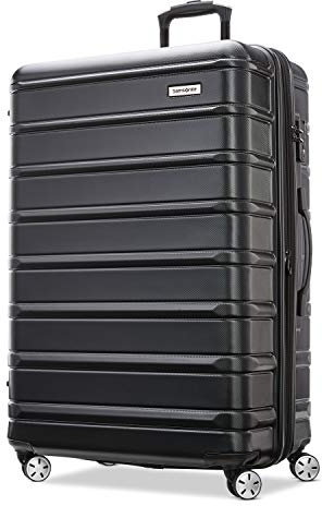 Samsonite Omni 2 28-Inch Large Checked Hardside Luggage with 360° Spinner Wheels - Scratch Resistant Hardshell - TSA Lock - Expandable Polycarbonate Shell for Lightweight Travel - Midnight Black