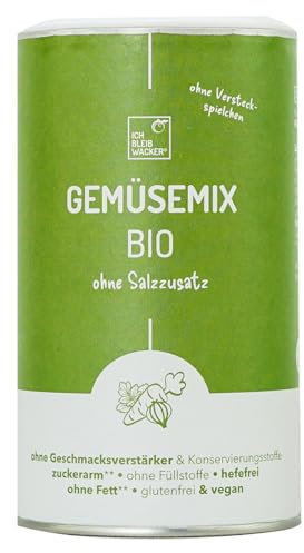 Wacker Gemüsemix ohne Kochsalzzusatz Bio, 250g. Die Gemüsebrühe ohne Salz. 100% Gemüse & Kräuter. Glutenfrei, laktosefrei & vegan. Ohne Salz, Zucker, Hefe & Geschmacksverstärker.