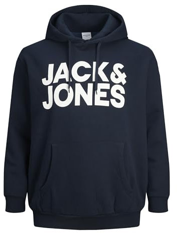 JACK & JONES Jjecorp Logo Sweat Hood Noos Ps Homme Hooded Sweatshirt, Navy Blazer, 6XL Grande taille
