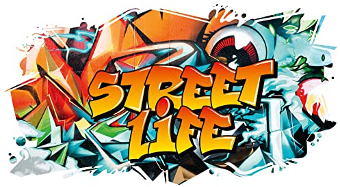 Finest Folia 3D Graffiti Wandtattoo 97x53cm Streetart Wandsticker für Jugendzimmer Kinderzimmer Wohnzimmer Deko Aufkleber Vinyl Wandbild selbstklebend W008 (08 Sprayed Eye, Ohne Wunschname)