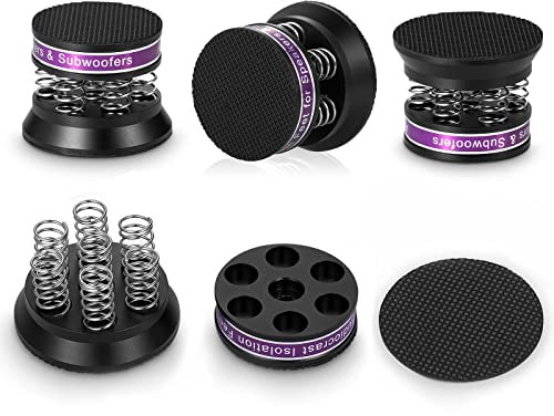 Tertullus 4 Pcs Spring Speaker Isolation Feet Turntable Feet For Hifi Devices Amplifier Turntable Dac Recorder Cd (Black)