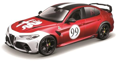 Bburago Alfa Romeo Giulia GTAm: Modellauto im Maßstab 1:18, rot, ab 3 Jahren (18-11049R1)