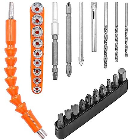28PCS Flexible Screwdriver Drill Bit Extension Rod Hex Sockets Bits Electric Screw Driver Batch Head Set
