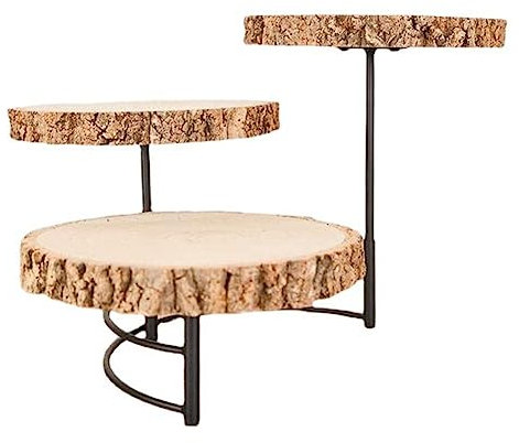 Présentoir à gâteaux en bois à 3 étages - Réutilisable - Pour mariage, collation, fruits - I3I3 - Décoration de gâteau