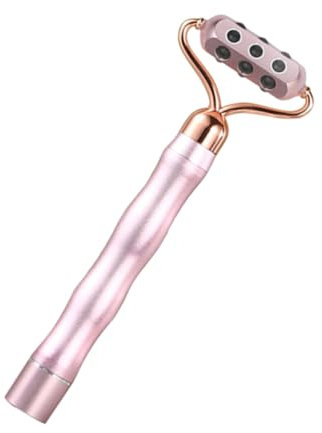 GLEAVI Jade-Massage gerät gesichtsmassagegerät makeup tasche Pink Guasha-Schabebrett Jade-Walze Anti-Aging-Roller für das Gesicht Gesichtslifting-Massagegerät Scrollrad Rosa