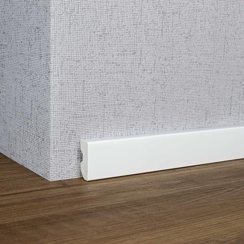 PROVISTON Plinthe 16 x 40 x 2000 mm - Plinthe moderne - Profil carré - Plinthe en plastique de qualité supérieure - Blanc - Imperméable - Robuste et durable