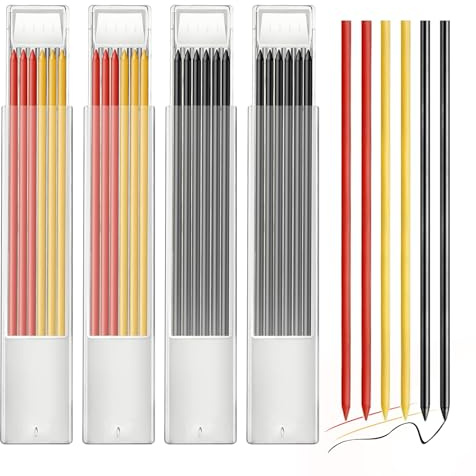 Redamancy 24 Stück Tieflochmarker Minen, 2,8 mm Bleistiftminen für Zimmermannsbleistift, Konstruktion Druckbleistift Ersatzminen, Druckbleistift Markierstiftminen für Konstruktionen Markierung