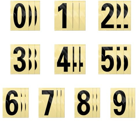 YIKIADA 30 PCS Numeri Adesivi Grandi Vinile per Numerare Porte, Cassette delle Lettere, Adesivo con numero Impermeabile, Etichette - Nero