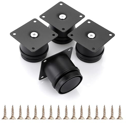 YOYEAH Set di 4 piedini regolabili per mobili, in acciaio inox, compatibili con sedie, tavoli e divani, piedino facilmente installabili e stabili