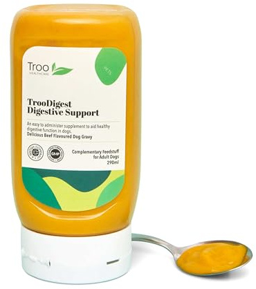 Troo Health Care TrooDigest Digestive Support Gravy for Dogs - 290ml Delicious Beef Flavour with Inulin Prebiotic, Turmeric, L-Glutamine and Essential Vitamins