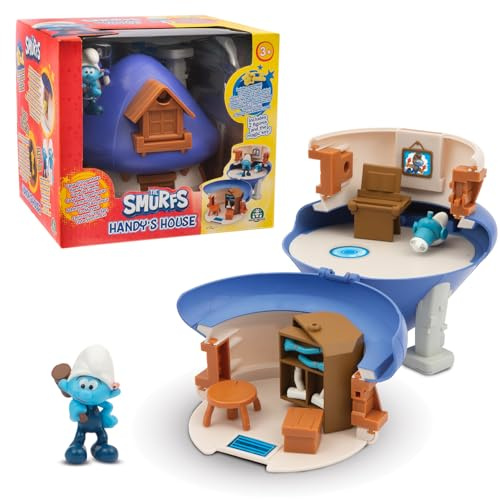 The Smurfs Les Schtroumpfs, Maison Magique avec 1 Figurine 5,5 cm, Accessoires Inclus, Modèle Schtroumpf Bricoleur, pour Les Enfants dès 3 Ans, PUF28