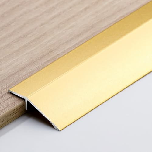 Raouoae Höhenausgleichsprofil 3 Stück 90cm Abschluss Übergangsprofil FußBoden Leiste Aluminiumlegierung Eloxiert Abdeckleiste Höhen-ausgleich 3-15mm/6-20mm/10-40mm(Gold,Breite: 35 mm)