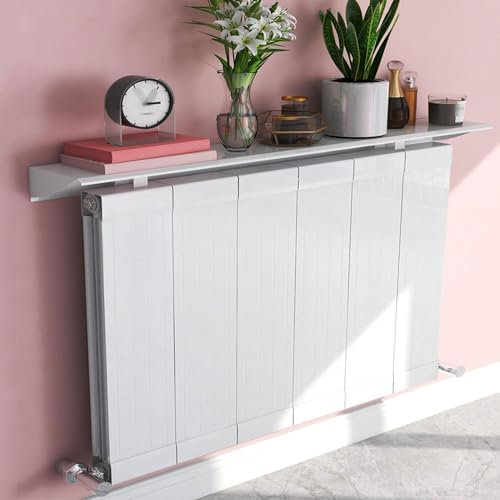 Heizkörperregal,Heizung Abdeckung,Heizkörperkonsole,Heizungsregal,Heizkörper Regal,Easy Fit Radiator Cover,Weiß Heizkörperabdeckung oben,Radiator Shelf,Staubdichte Aufbewahrung,für Schlafzimmer(50cm)