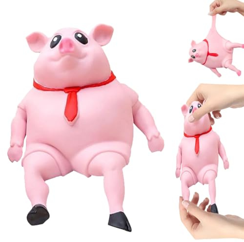Antistress Schwein Quetschspielzeug – Ultraweiches Squishy Squeeze Toy zum Kneten & Abreagieren | Sensorisches Fidget Dekompressions Spielzeug für Kinder & Erwachsene, Rosa
