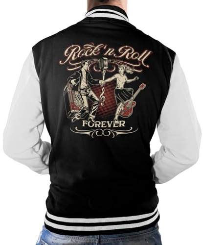 Gasoline Bandit Rockabilly Baseball College Jacke - Old School Hot Rod - Let The Good Times roll