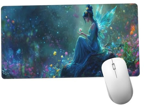 Azul Alfombrilla Ratón 1400x600x3mm Alfombrilla Raton XXL con Base de Goma Antideslizante, Accesorios Gaming Princesa, Ordenador Gamer Regalos, Mouse Pad Gaming Mejora La Precisión Y La Velocida Y304